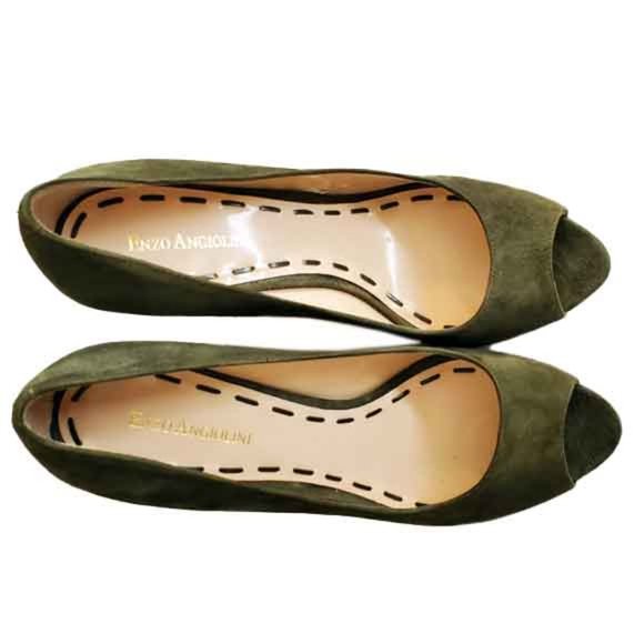 Enzo Angiolini Suede Peep Toe Stiletto Platform - Picture 2 of 11